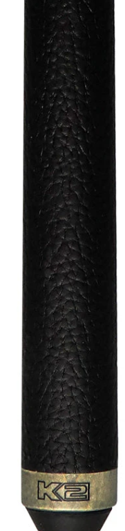 K2 KLLE1W Pool Cue – Matte Gray Maple w/ Blue Points, Leather Wrap, 11.75mm LD S