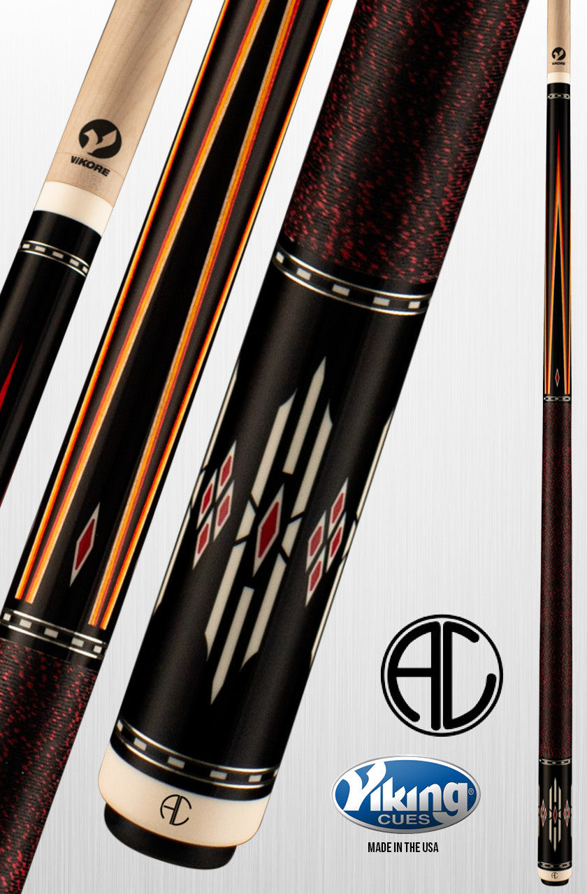 Ariel Carmeli by Viking Diamond Series Red Diamond Pool Cue with Vikore Shaft