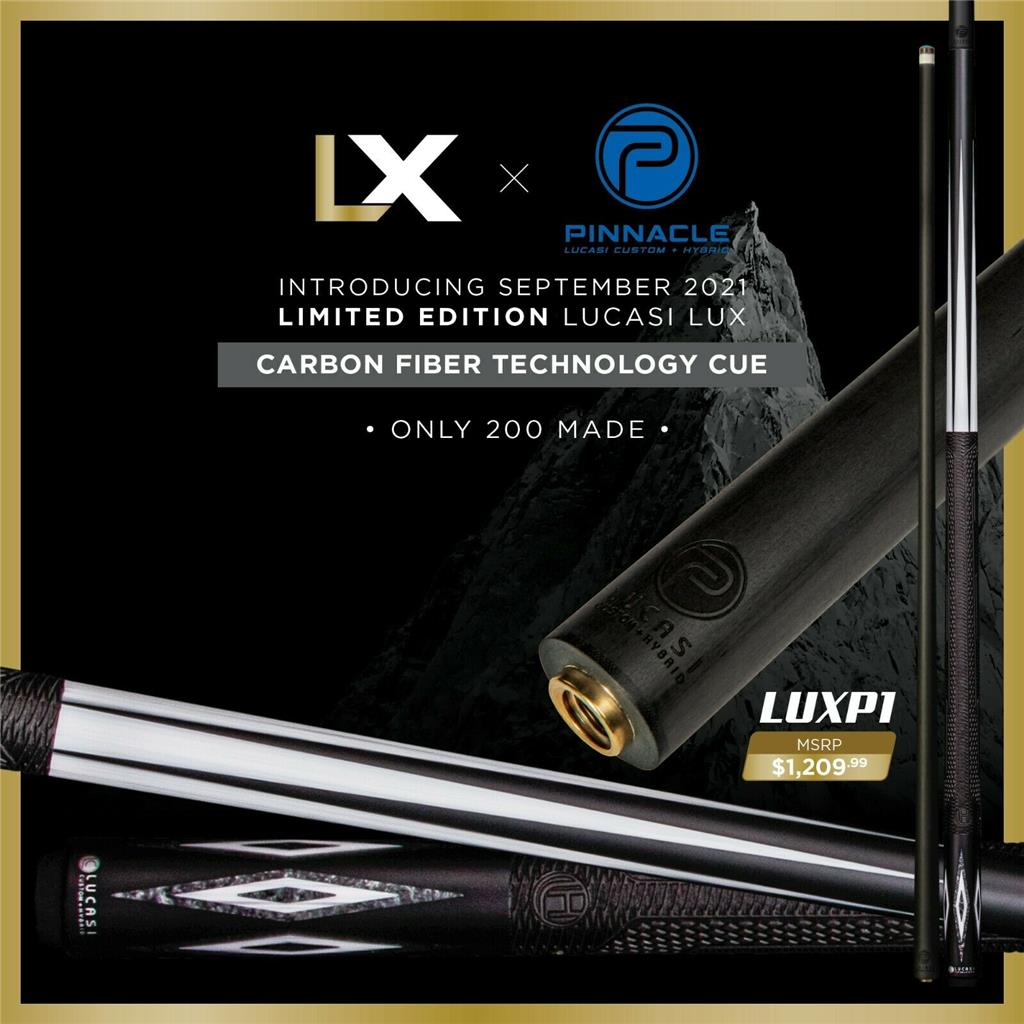 Lucasi LUXP1 Pinnacle Pool Cue Carbon Shaft LTD Only 200 Made New Free Shipping