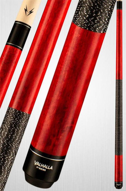 Viking Valhalla VA114 Hard Rock Maple Linen Wrap Pool/Billiard Cue - Red