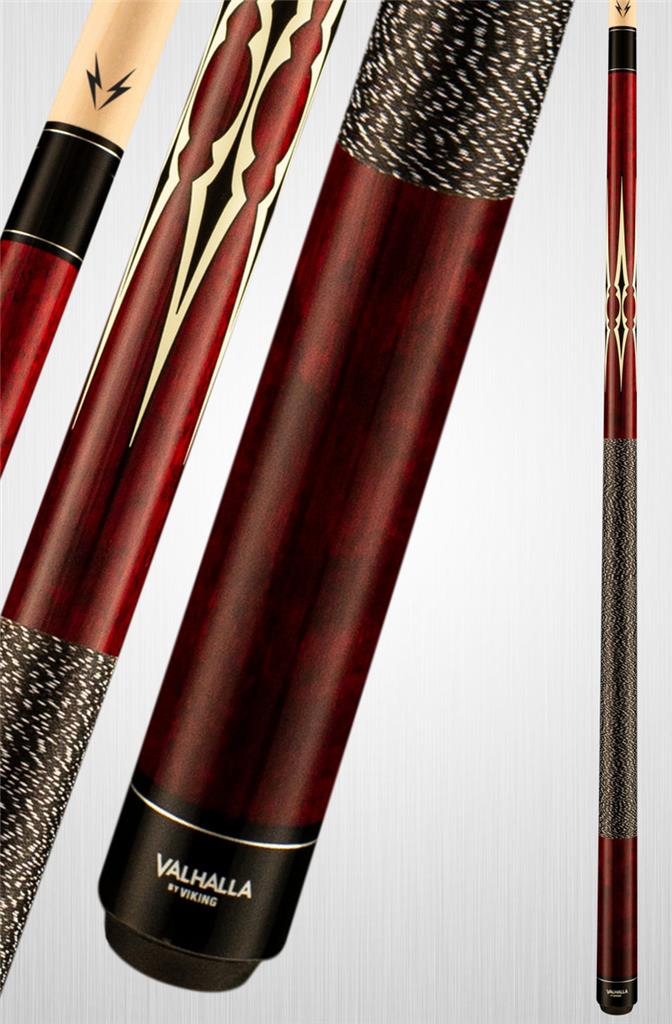 Viking Valhalla VA232 5 Point White Transfer Pool/Billiard Cue - Red Stain