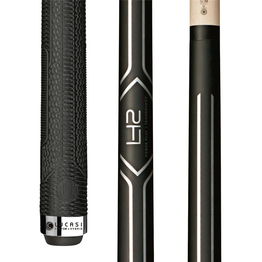 Lucasi Hybrid Billiards Pool Cue Stick Matte Black Rubber Grip Slim Shaft LHC14