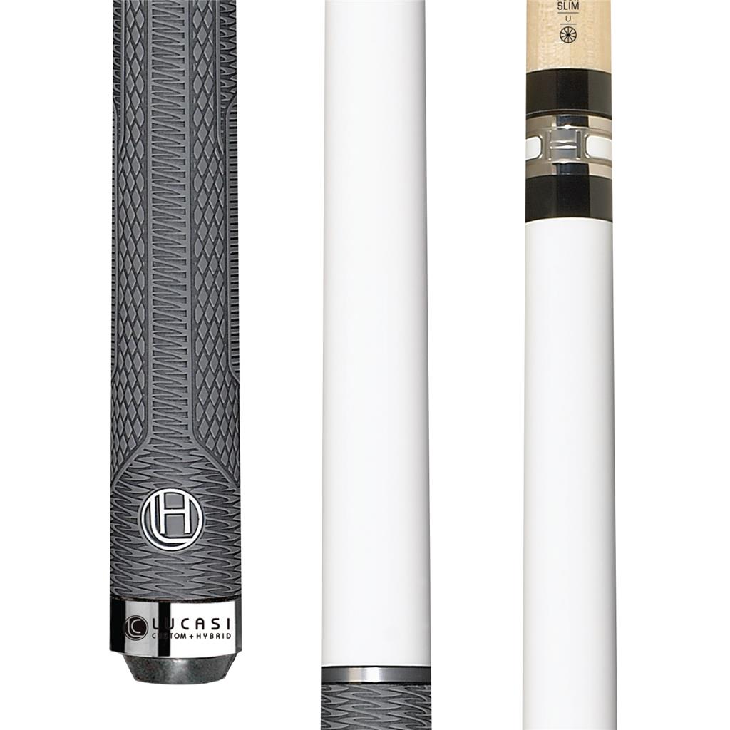 Lucasi Hybrid LHT87 Hit Man White Forearm/G5 Sport Wrap Pool/Billiards Cue Stick