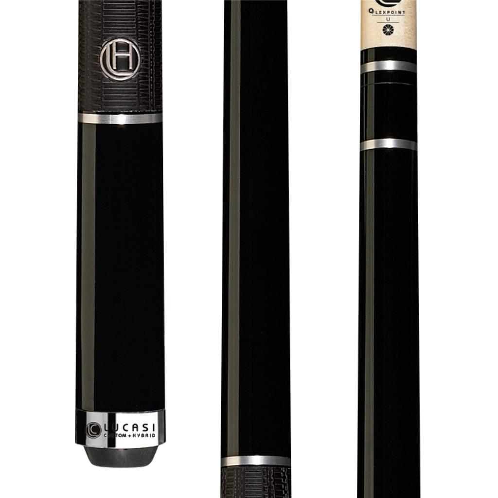 Lucasi Hybrid LHE10 Black Shadow/Silver Rings/Sport Grip Pool/Billiard Cue Stick