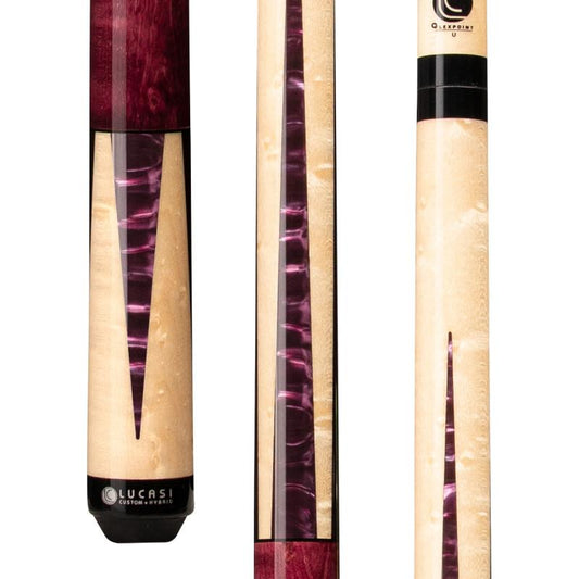 LZC17 Lucasi Custom Purple Crush Birdseye Maple Billiards Pool Cue Stick