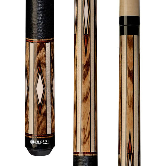 Lucasi Custom LZC33 Birdseye Maple/Zebrawood Columns/Diamonds Pool/Billiards Cue