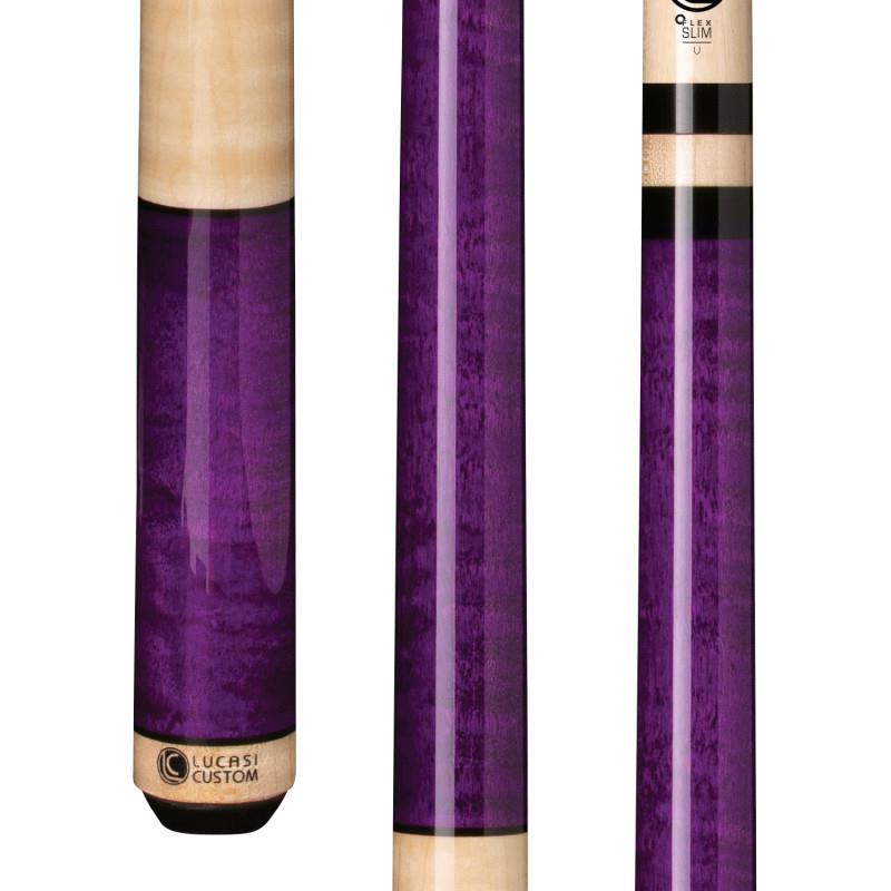 Lucasi LZC6 Custom Billiard Pool Cue Stick Purple Curly Maple 11.75mm Slim Shaft