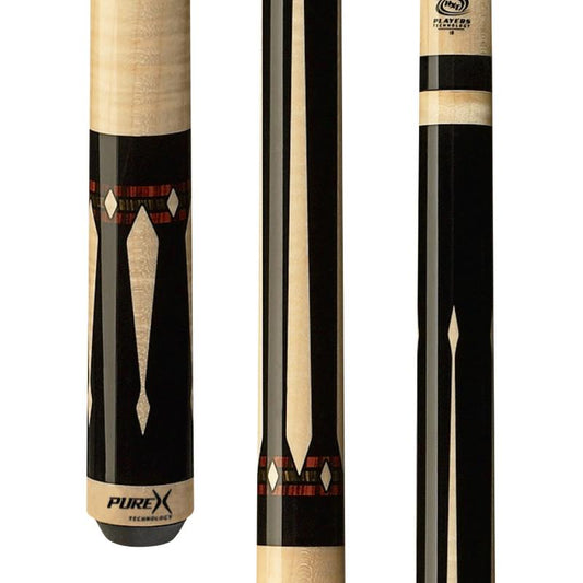 PureX HXTE5 Black/Curly Maple Points & Wrap Exotic Rings Pool/Billiard Cue Stick