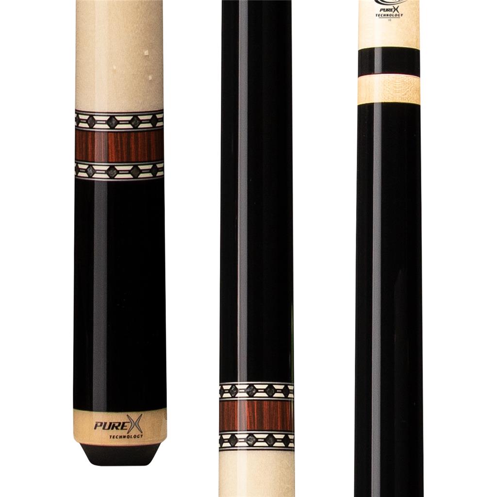 PureX HXTC9 Pool Cue Mystic Black with Cocobolo Handle with Low Deflection Shaft