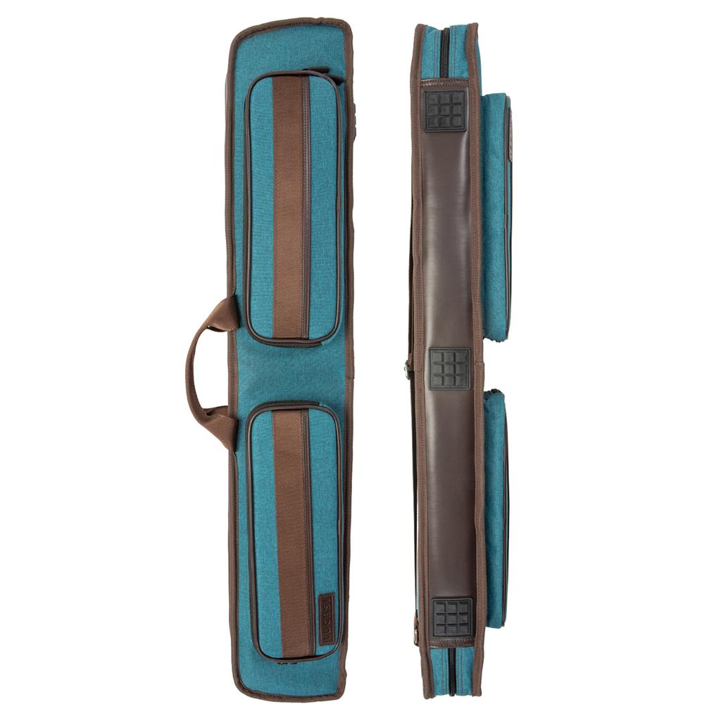 Lucasi DUO 2x4 Soft Pool Cue Case - Teal Blue/Brown Free US Shipping!