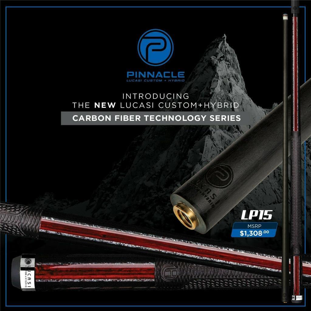 LUCASI LP15 CUE CARBON FIBER PINNACLE SHAFT UNILOC 12.5 MM LTD NEW FREE SHIPPING