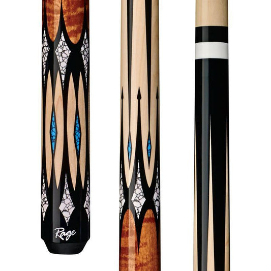 Rage RG203 Modern Teal and White Graphic Points Pool Cue w/ FREE Shipping