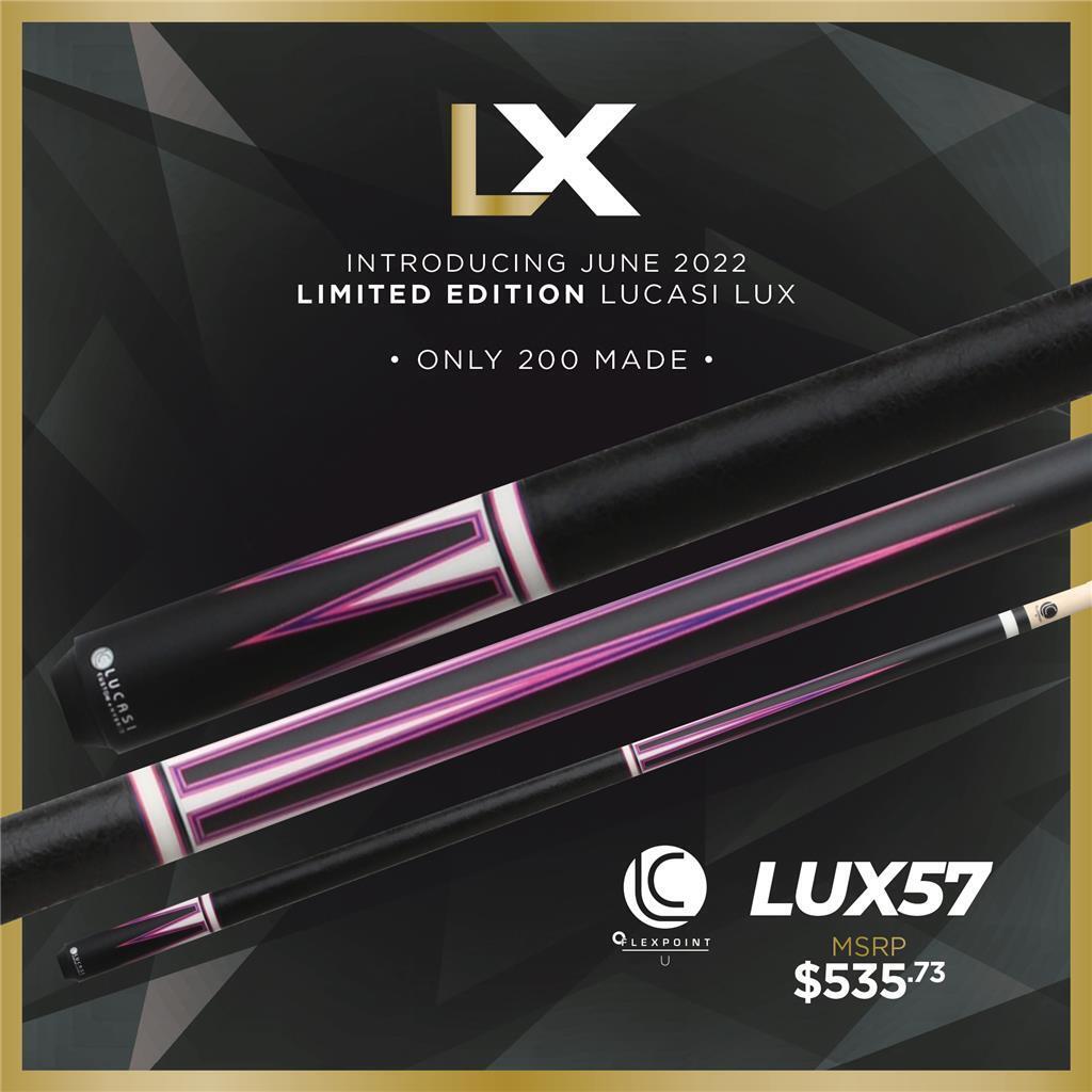 LUCASI LUX 57 CUSTOM CUE UNILOC 12.75MM LTD ONLY 200 MADE NEW FREE SHIPPING