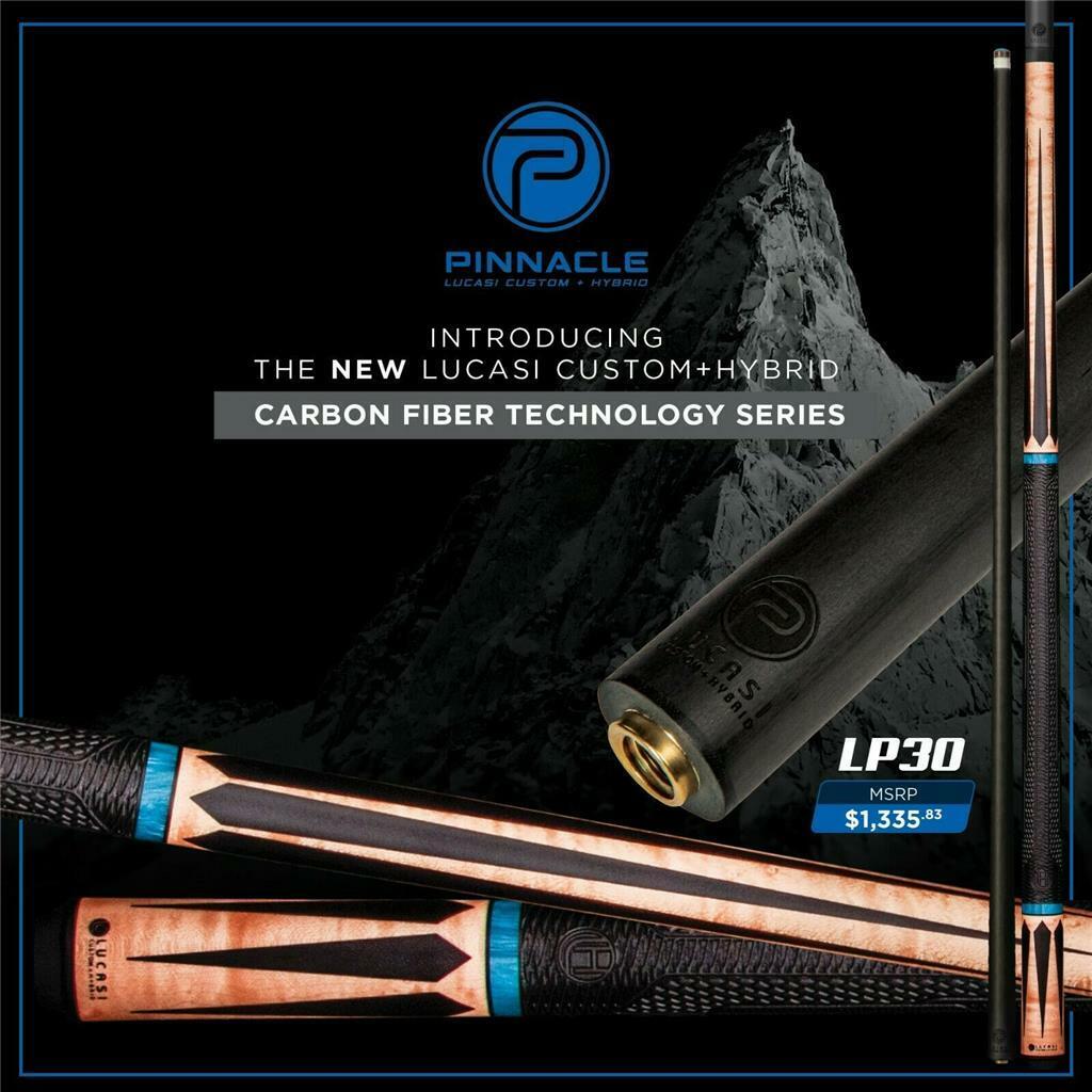 LUCASI LP30 CUE CARBON FIBER PINNACLE SHAFT UNILOC 12.5 MM LTD NEW FREE SHIPPING