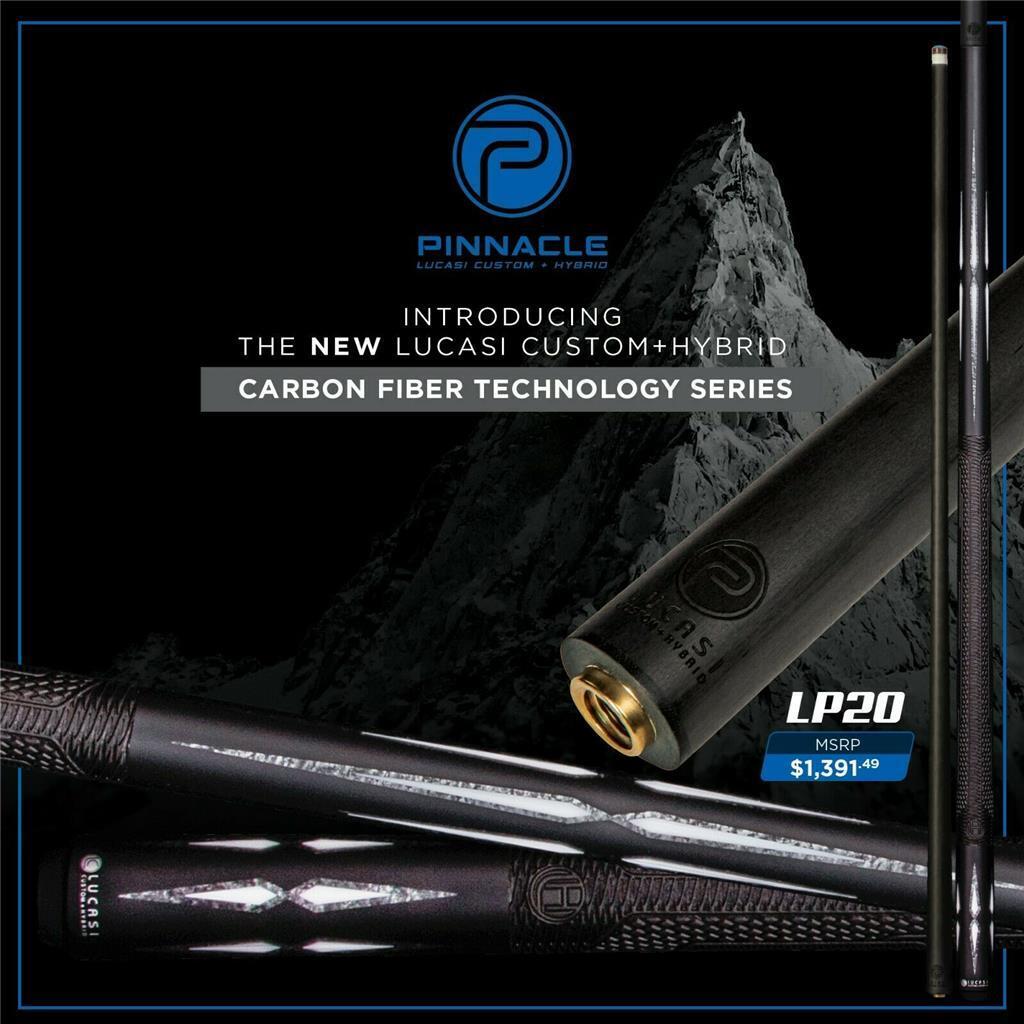 LUCASI LP20 CUE CARBON FIBER PINNACLE SHAFT UNILOC 12.5 MM LTD NEW FREE SHIPPING